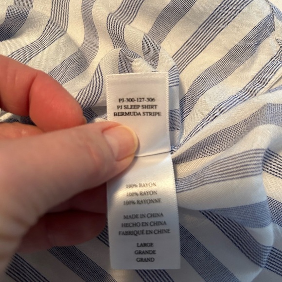 RAILS Acadia Soft Striped Sleep Shirt in White blue size L - Picture 8 of 9